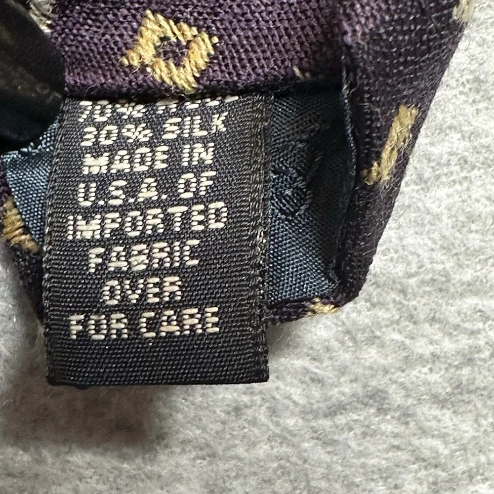 Vintage Gap Premium Neckwear Purple‎ Geometric Pattern Wool Silk Blend NOTE